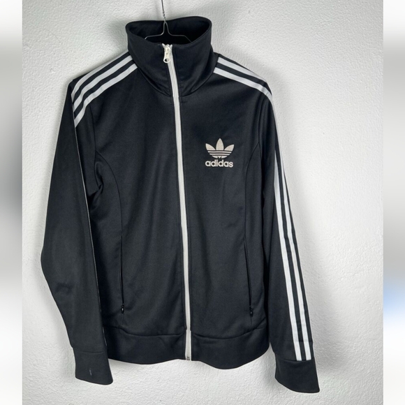 adidas Other - Adidas Black Track Jacket with White Stripes.